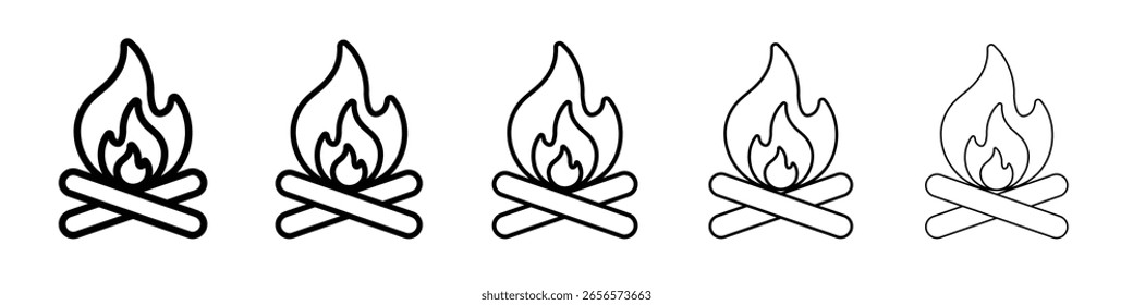 Campfire icon outline simple illustration isolated