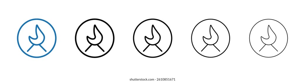 Campfire icon Outline vector logo for web ui