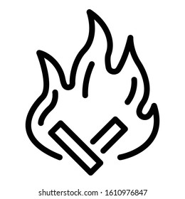 Campfire icon. Outline campfire vector icon for web design isolated on white background