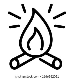 Campfire icon. Outline campfire vector icon for web design isolated on white background