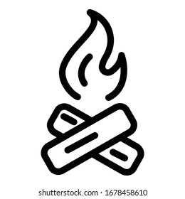 Campfire icon. Outline campfire vector icon for web design isolated on white background