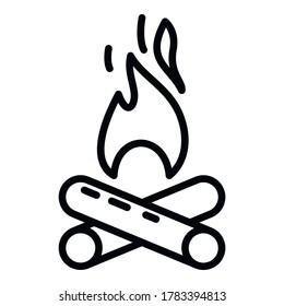 Campfire icon. Outline campfire vector icon for web design isolated on white background