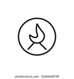 Campfire icon Outline vector for web ui