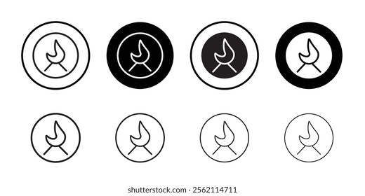 Campfire icon Outline vector for web ui