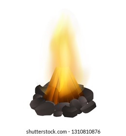 Campfire icon. Realistic illustration of campfire vector icon for web design isolated on white background
