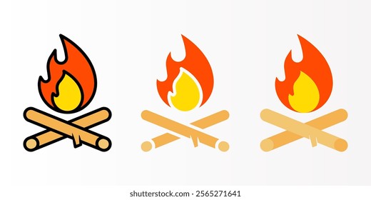 Campfire icon set. bonfire sign. for mobile concept and web design. vector illustration on white background