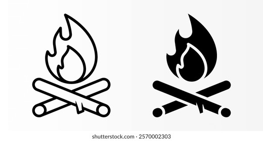 Campfire icon set. bonfire sign. for mobile concept and web design. vector illustration on white background