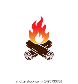 Campfire icon. Campfire sign isolated on white background. Vector illustration