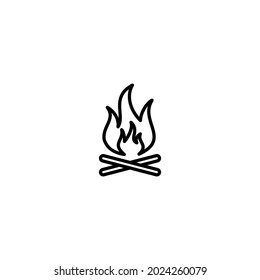 Icono de fogata, vector de signo de fogata