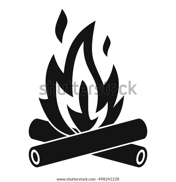 Campfireのアイコン ウェブ用のキャンプファイアのベクター画像アイコンの簡単なイラスト 火の中の木のロゴ のベクター画像素材 ロイヤリティフリー