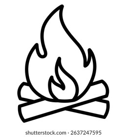 campfire icon Simple thin line stroke