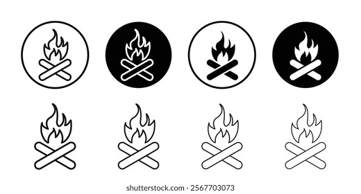 Campfire icon Symbol mark in filled style