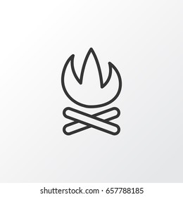 Campfire Icon Symbol. Premium Quality Isolated Bonfire Element In Trendy Style.
