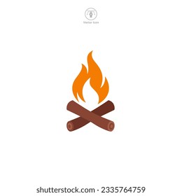 Campfire icon symbol vector illustration isolated on white background