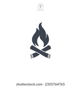 Campfire icon symbol vector illustration isolated on white background