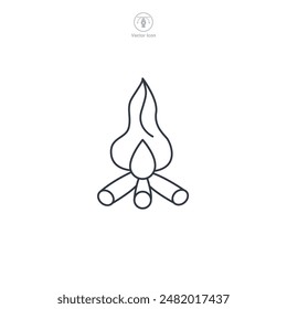 Icono de fogata Ilustración vectorial aislada sobre fondo blanco