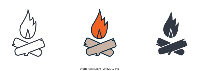 Campfire Icon symbol vector illustration isolated on white background