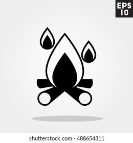 Campfire icon in trendy flat style isolated on grey background. Id card symbol for your design, logo, UI. Vector illustration, EPS10.