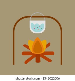 Campfire icon vector