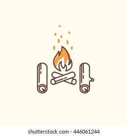 Campfire Icon Vector.