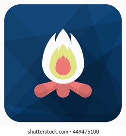 Campfire icon, Vector flat long shadow design. EPS10
