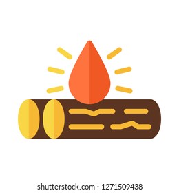 Campfire Icon Vector Illustration in Flat Style for Any Purpose