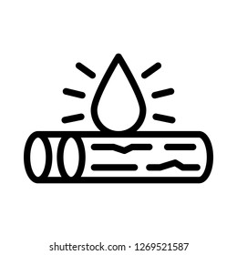 Campfire Icon Vector Illustration in Line Style for Any Purpose