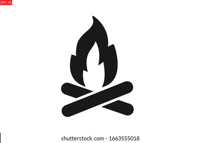 Campfire icon vector isolate on white background 