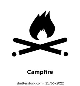Campfire icon vector isolated on white background, logo concept of Campfire sign on transparent background, filled black symbol