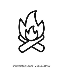 Campfire icon vector line logo art