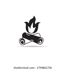 campfire icon vector on white background