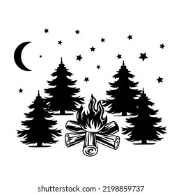 Campfire icon vector. wild life illustration sign. Hike symbol or logo.