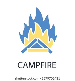 Campfire icon. vector.Editable stroke.linear style sign for use web design,logo.Symbol illustration.