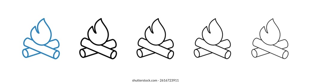 Campfire icons collection vectors for web ui