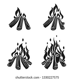 Campfire icons set. Simple set of campfire vector icons for web design on white background