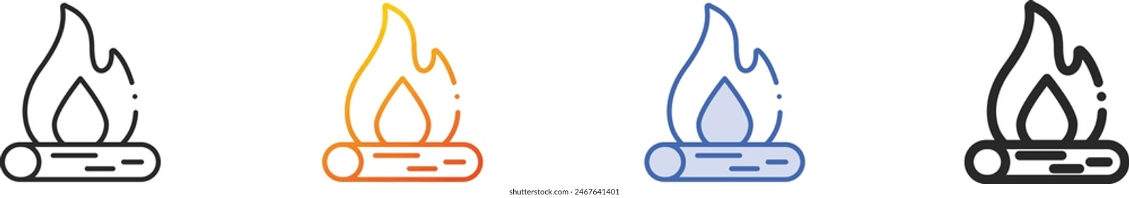 campfire icon.Thin Linear, Gradient, Blue Stroke and bold Style Design Isolated On White Background