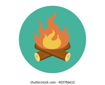 Campfire Illustration - Flat Icon