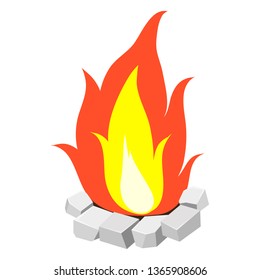 campfire isolated illustration on white background
