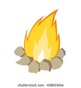 campfire isolated illustration on white background