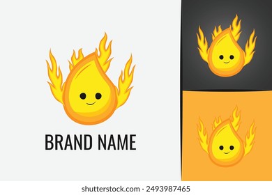 Campfire kawaii fire character. Flame mascot fire. Camp fire