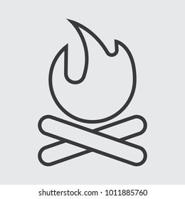 Campfire line icon