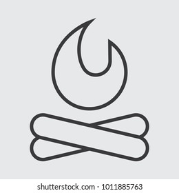 Campfire line icon