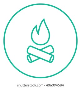 Campfire line icon.