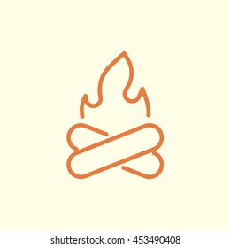 campfire line icon
