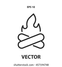 campfire line icon