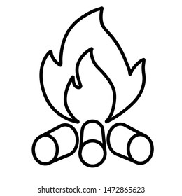 campfire line icon, logo isolated on white background