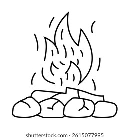 campfire line icon vector. campfire sign. isolated contour symbol black illustration