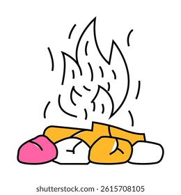 campfire line icon vector. campfire sign. isolated symbol illustration