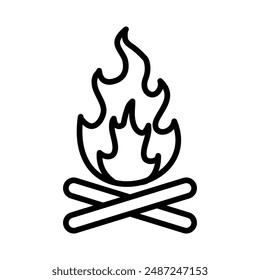 Campfire linear logo mark in black and white