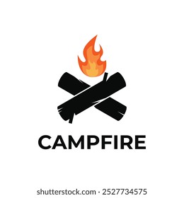 Idea de concepto de diseño de logotipo de fogata
